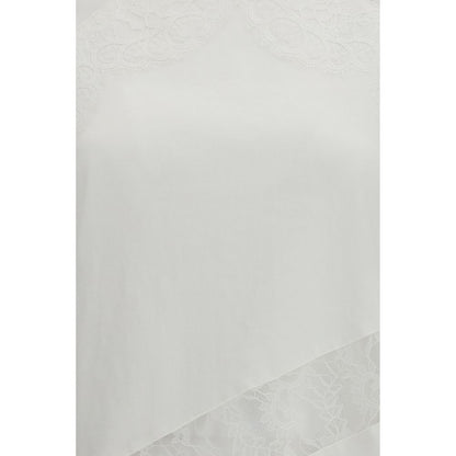 White Cotton Sleeveles T-Shirt