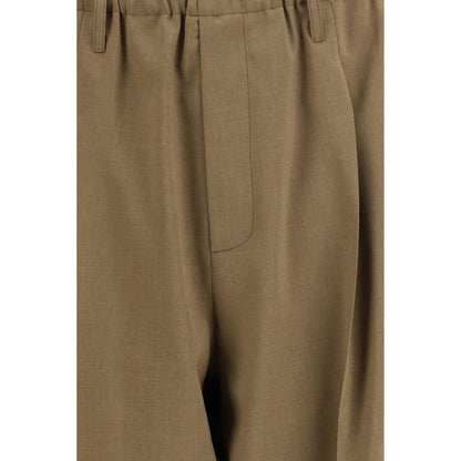 Beige Polyester Casual Pants