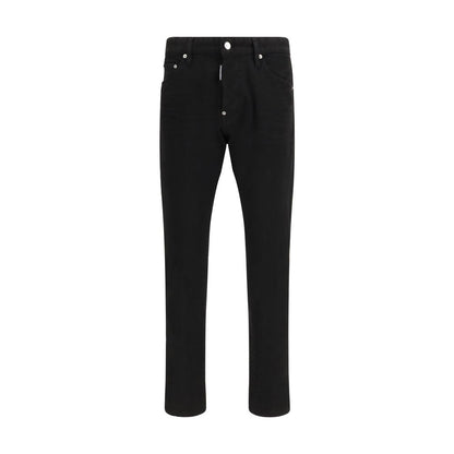 Black Cotton Slim Fit Jeans