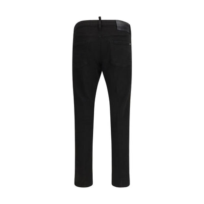 Black Cotton Slim Fit Jeans