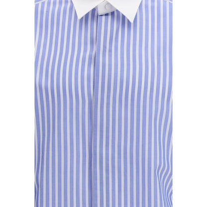 Blue Cotton Pattern Shirt
