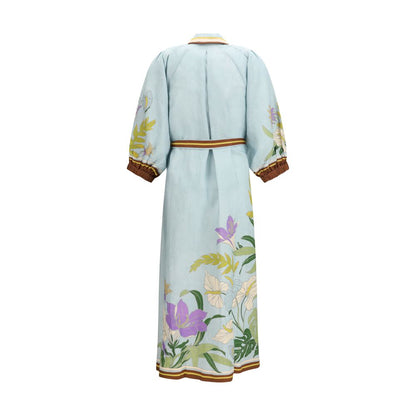 Multicolor Linen Casual Dress