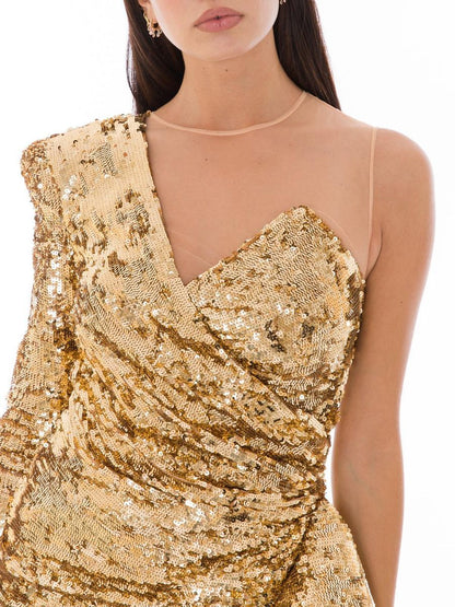 Bicolor Polyamide Short Dress