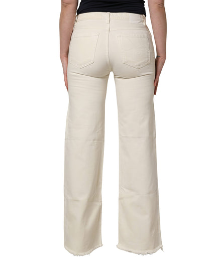 Mid Waisted Bootcut Tattered Denim Trouser Jeans