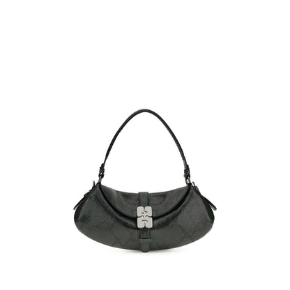 Blue Recycled Leather Shoulder Bag