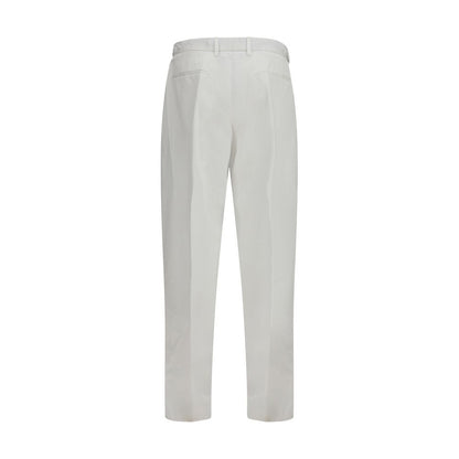 White Cotton Casual Pants