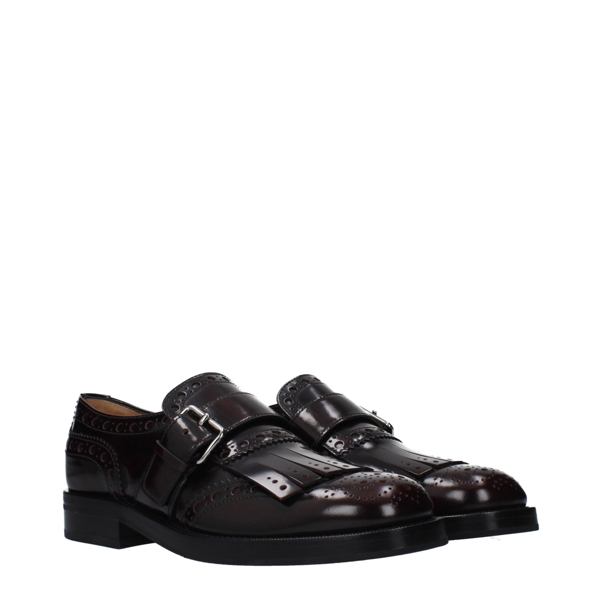 Red Leather Slip-On Loafers