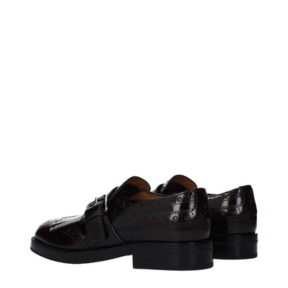 Red Leather Slip-On Loafers