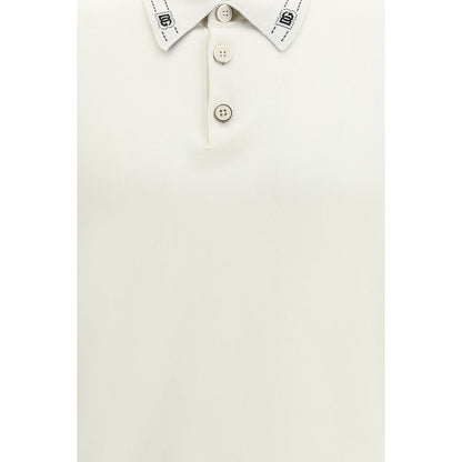 Beige Silk Polo Shirt