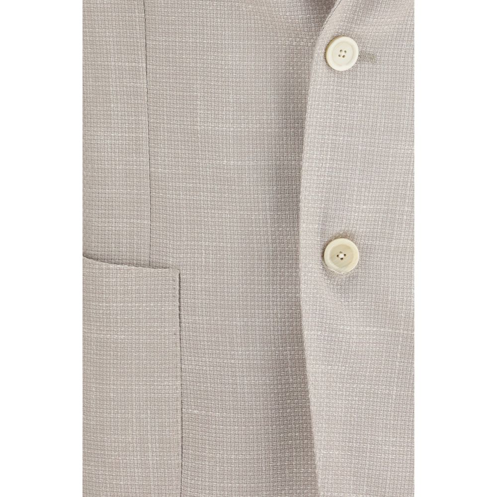 Beige Silk Blazer