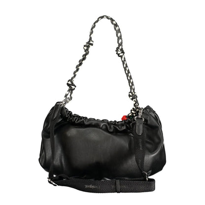 Black Polyurethane Women Handbag