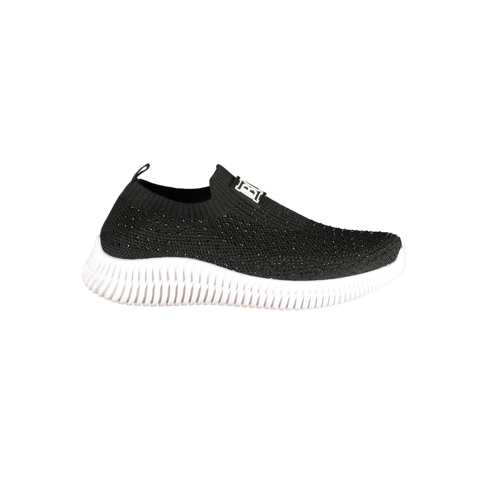 Black Polyester Women Sneaker