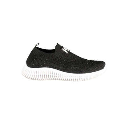 Black Polyester Women Sneaker