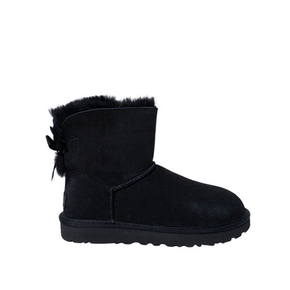 Black Suede Leather Ankle Boots