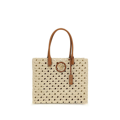 Beige Cotton Shoulder Bag