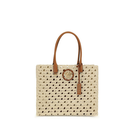 Beige Cotton Shoulder Bag