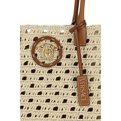 Beige Cotton Shoulder Bag