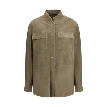 Bicolor Calf Leather Bos Taurus Dress Shirt
