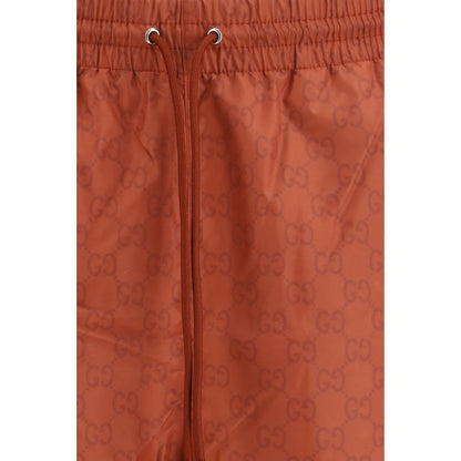 Orange Polyester Shorts