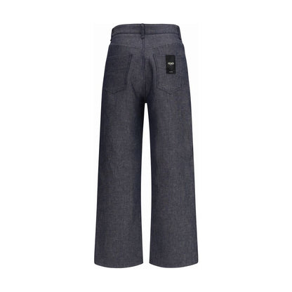 Blue Linen Relaxed Fit Jeans