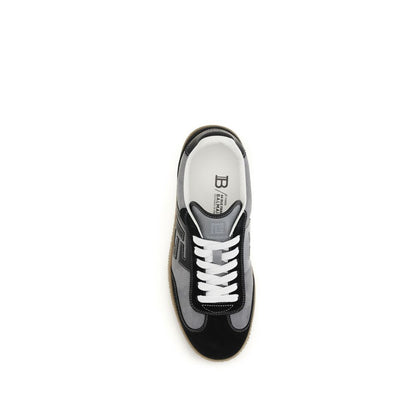 Gray Calf Leather Bos Taurus Low Top Sneakers