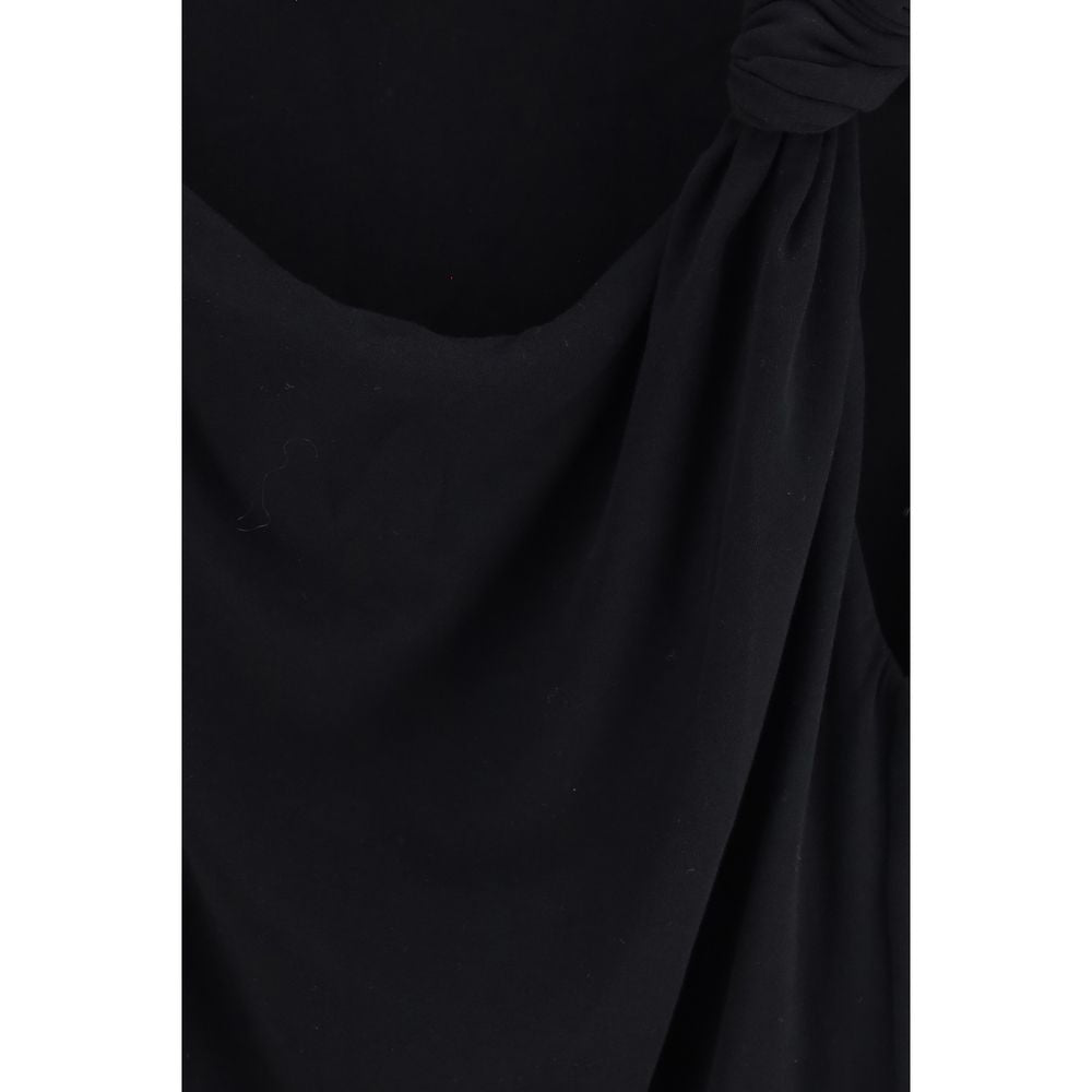 Black Cotton Sleeveles T-Shirt