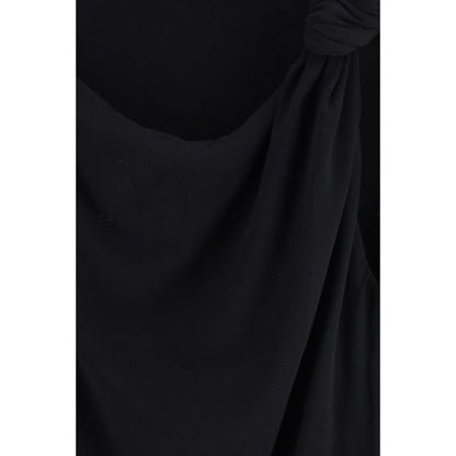 Black Cotton Sleeveles T-Shirt
