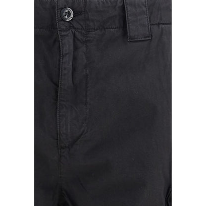 Black Cotton Bermuda Shorts