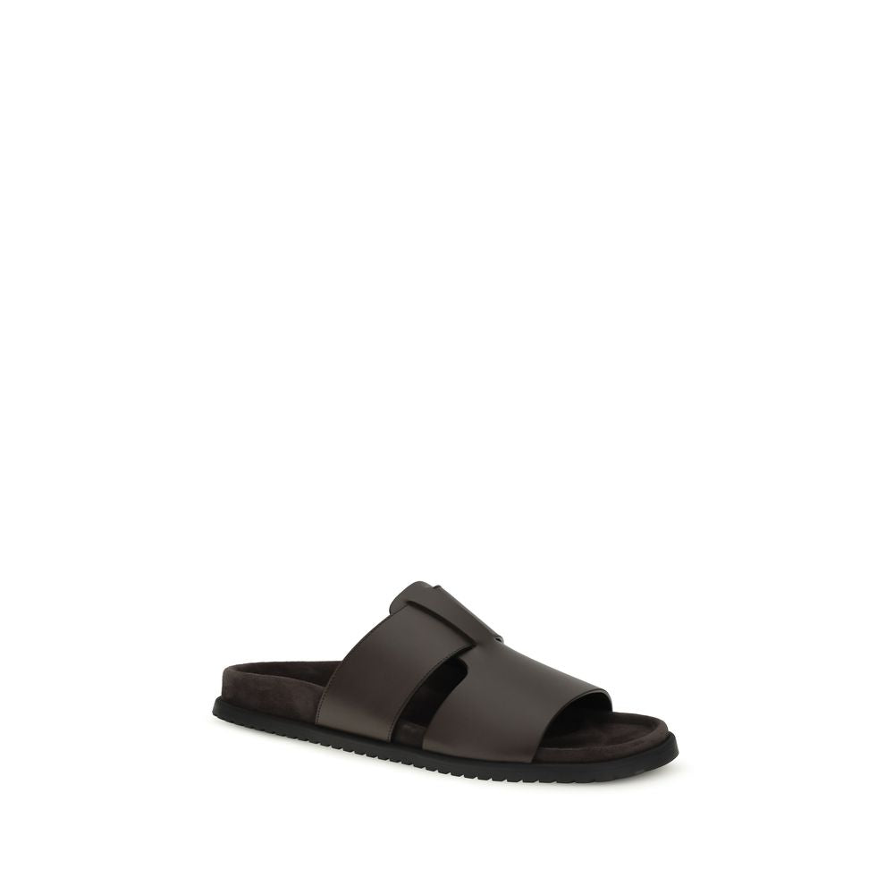Brown Calf Leather Bos Taurus Sandals
