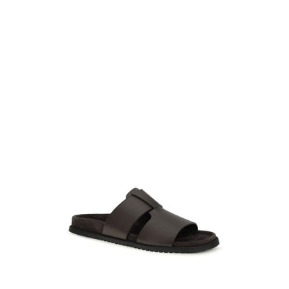 Brown Calf Leather Bos Taurus Sandals