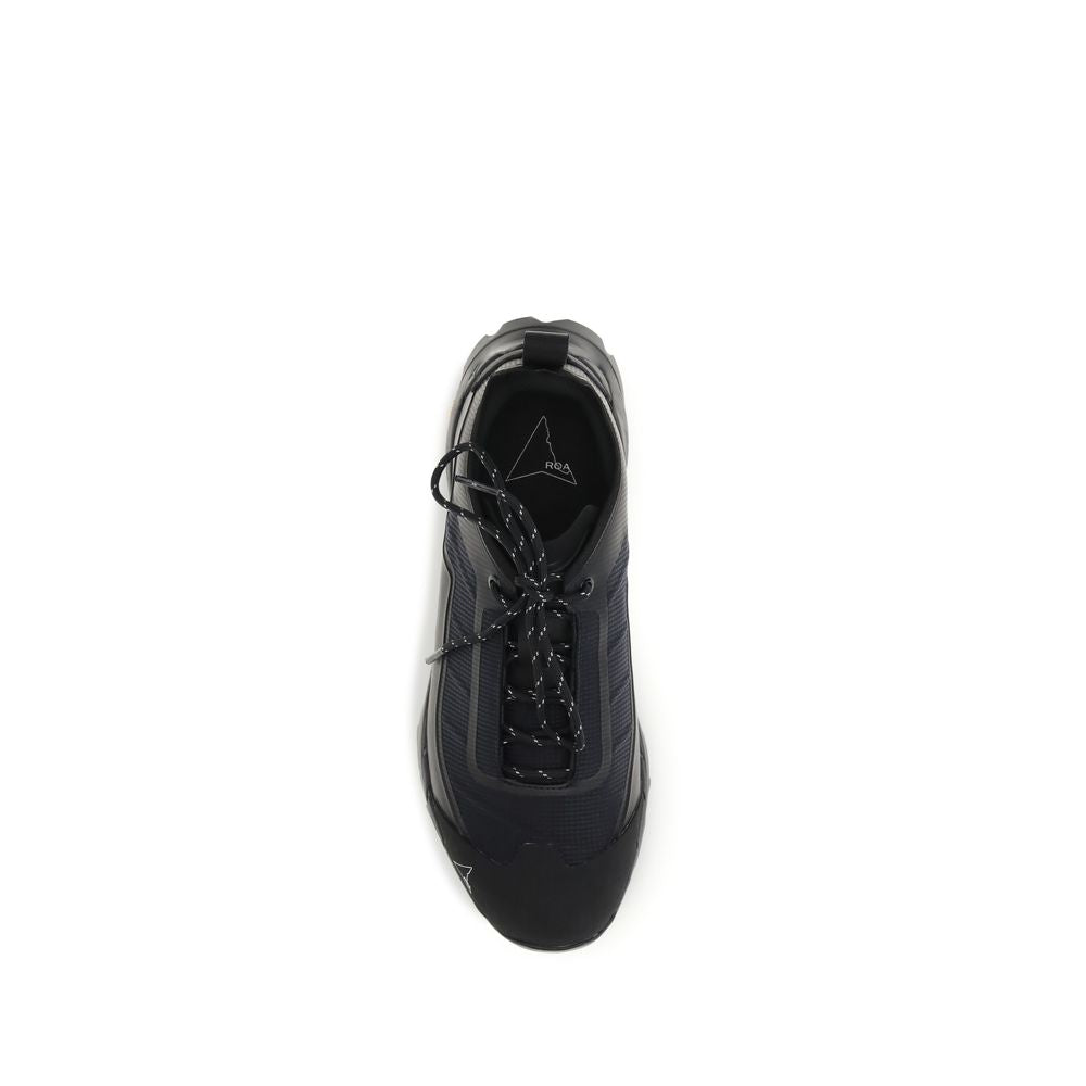 Black Polyester Athletic Sneakers
