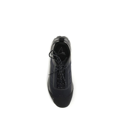 Black Polyester Athletic Sneakers