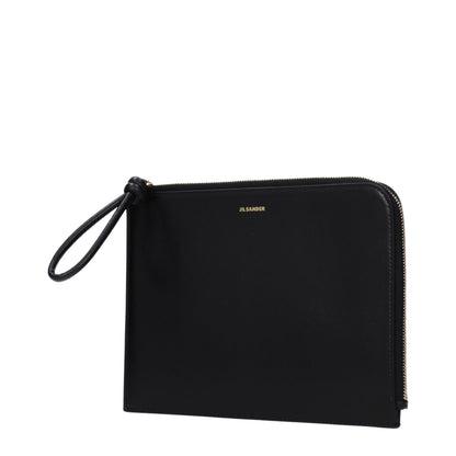 Black Leather Clutch Bag