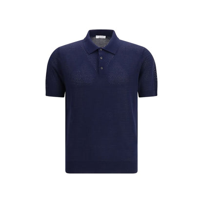 Blue Cotton Polo Shirt