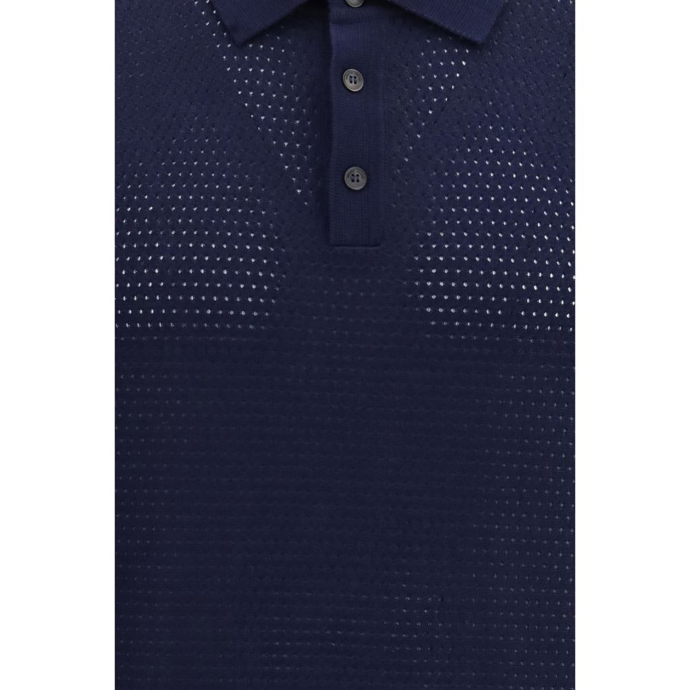 Blue Cotton Polo Shirt