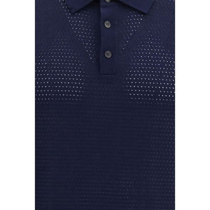 Blue Cotton Polo Shirt