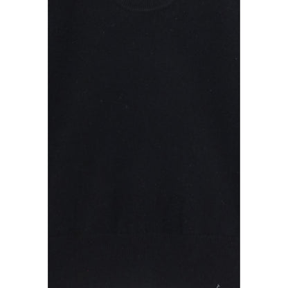 Black Elastane Sleeveles Sweater