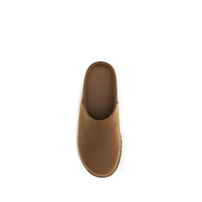 Brown Calf Leather Bos Taurus Mules