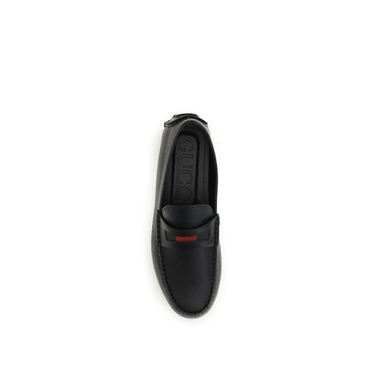 Black Calf Leather Bos Taurus Slip-On Loafers