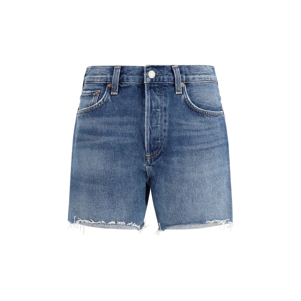 Blue Cotton Bermuda Shorts