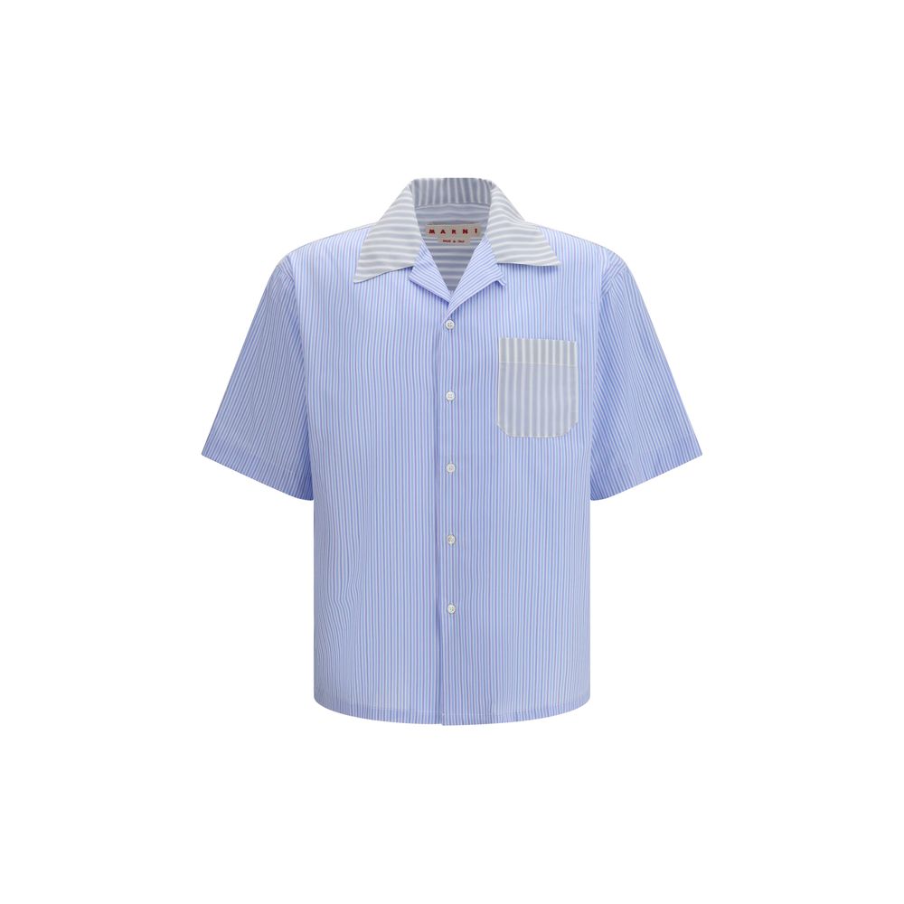 Blue Cotton Pattern Shirt