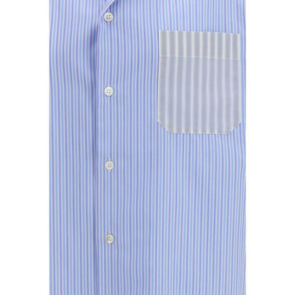 Blue Cotton Pattern Shirt