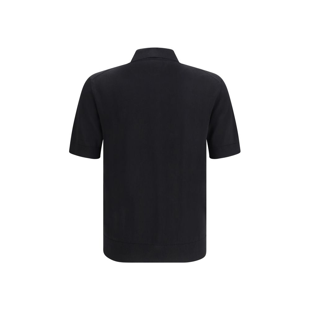Black Cotton Polo Shirt