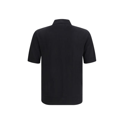 Black Cotton Polo Shirt