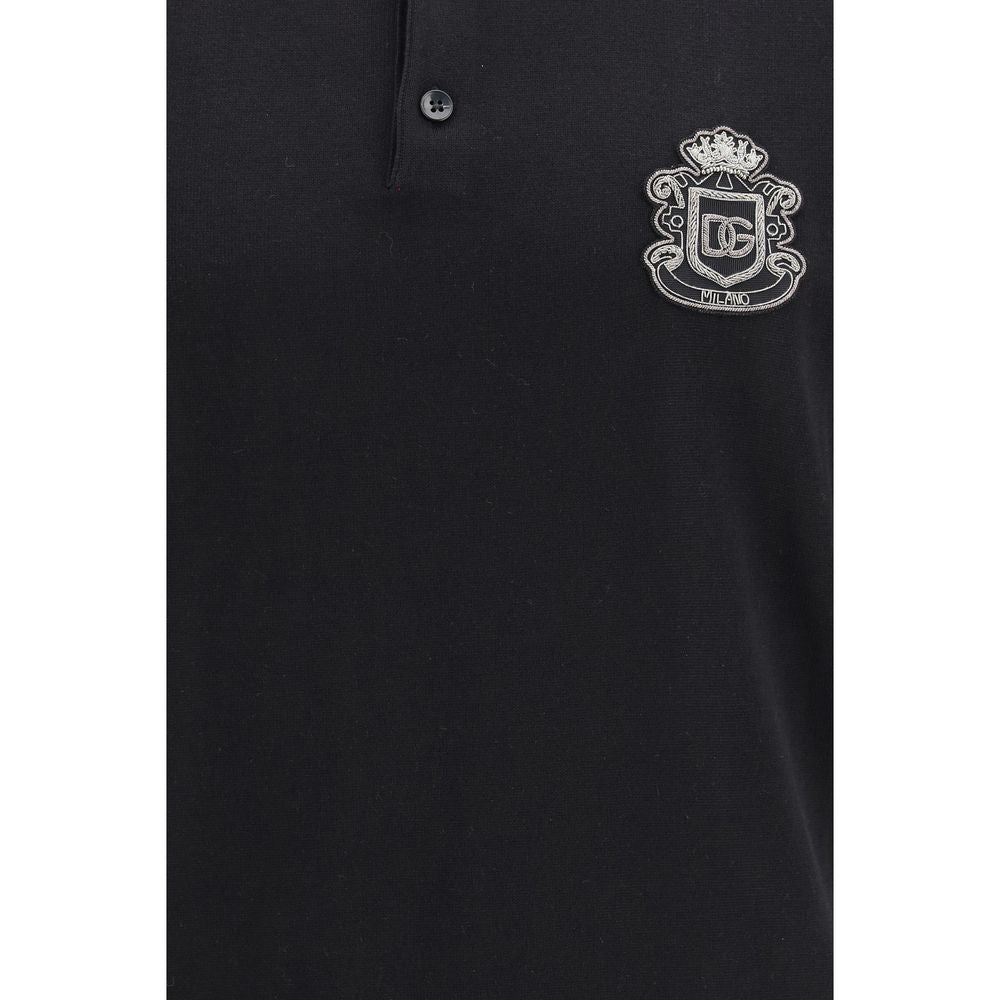 Black Cotton Polo Shirt