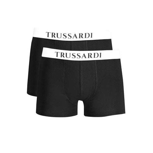 Black Cotton Men's Boxer Briefs