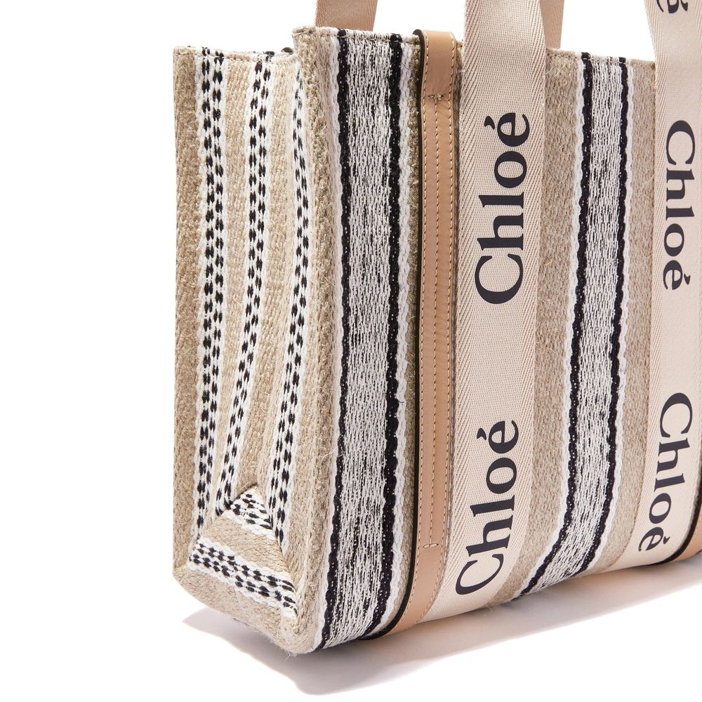 Beige Linen Tote Bag