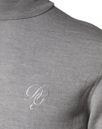 Gray LongSleeve Turtleneck Pullover Sweater