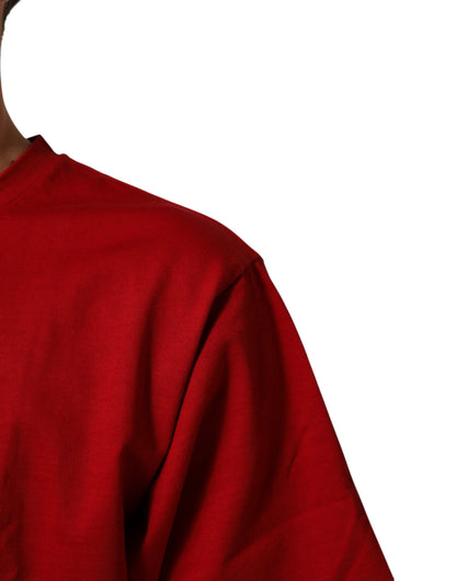 Red DG Eye Print Cotton Crew Neck T-shirt