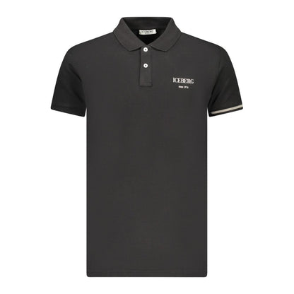 Black Cotton Men Polo Shirt